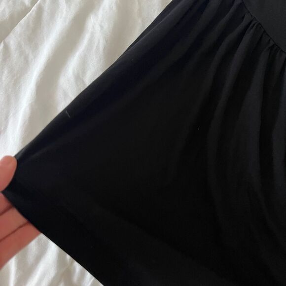 ASOS DESIGN plunge curve hem mini dress with ruched waist in black black size 2 - Picture 3 of 10